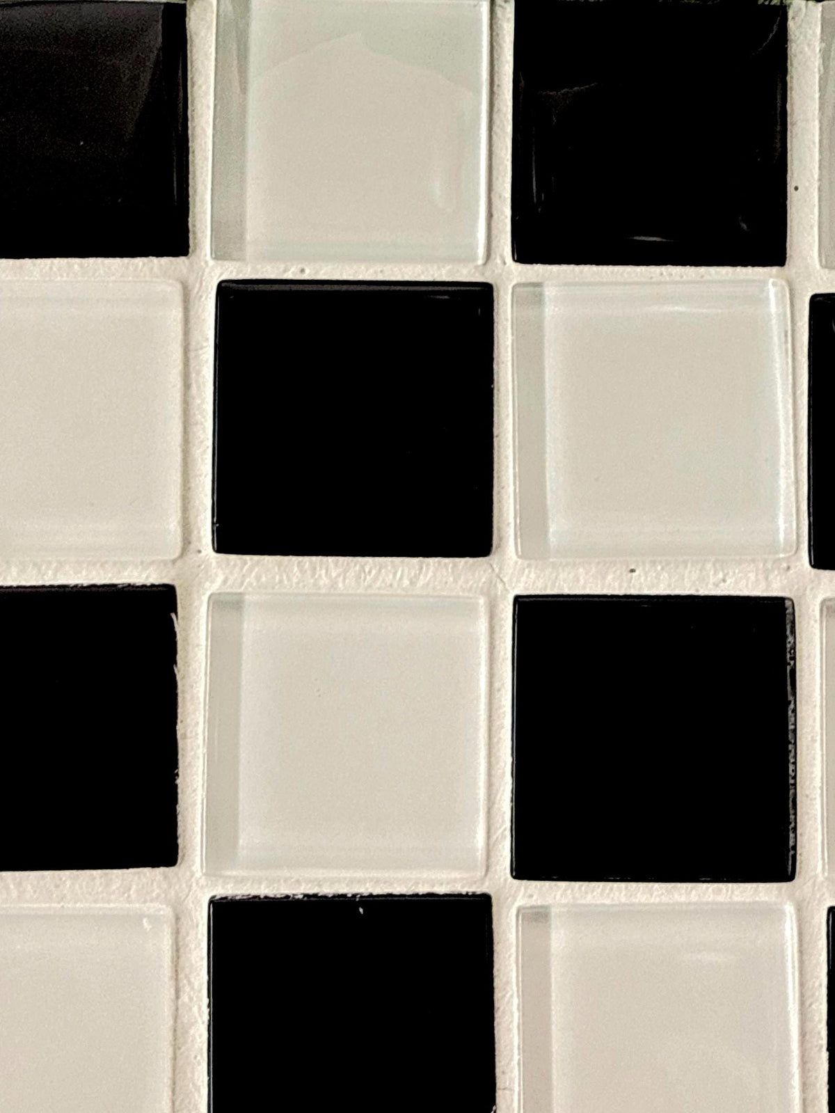 Handcrafted Black and White Tile Planter | Modern Geometric Pot with Drip Tray