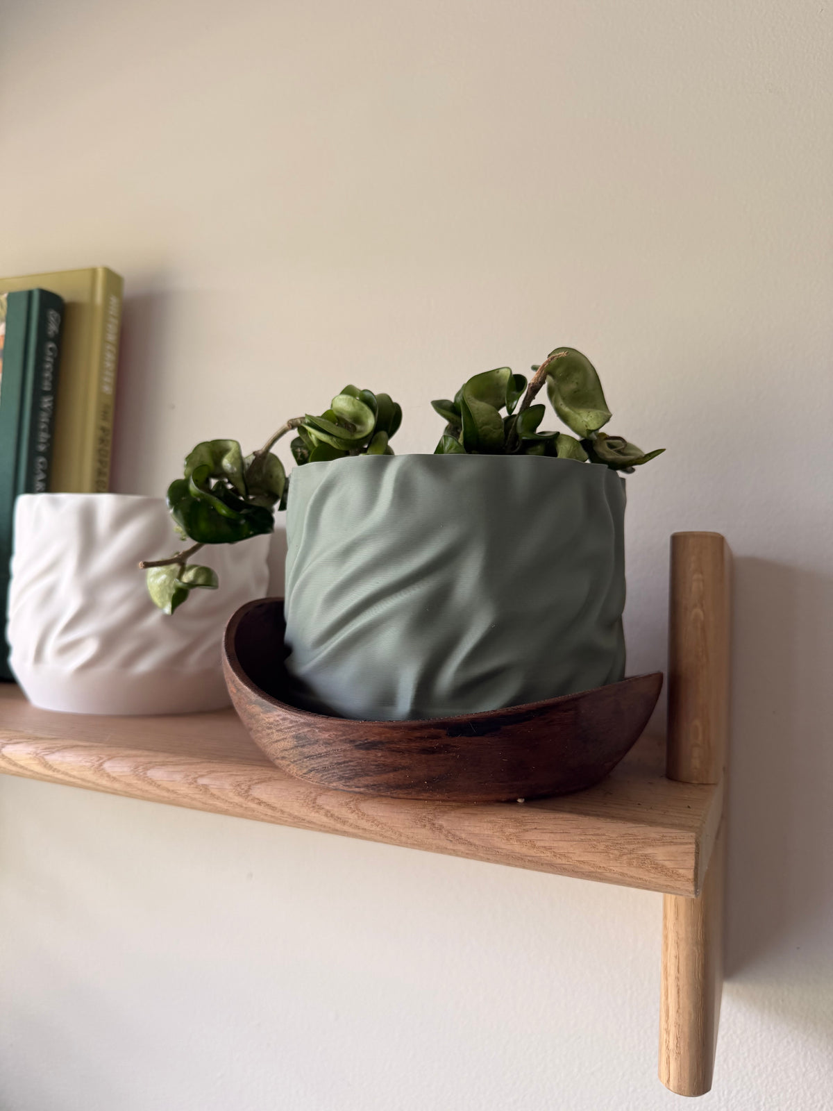 Draped over Wood Planter
