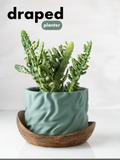 Draped over Wood Planter