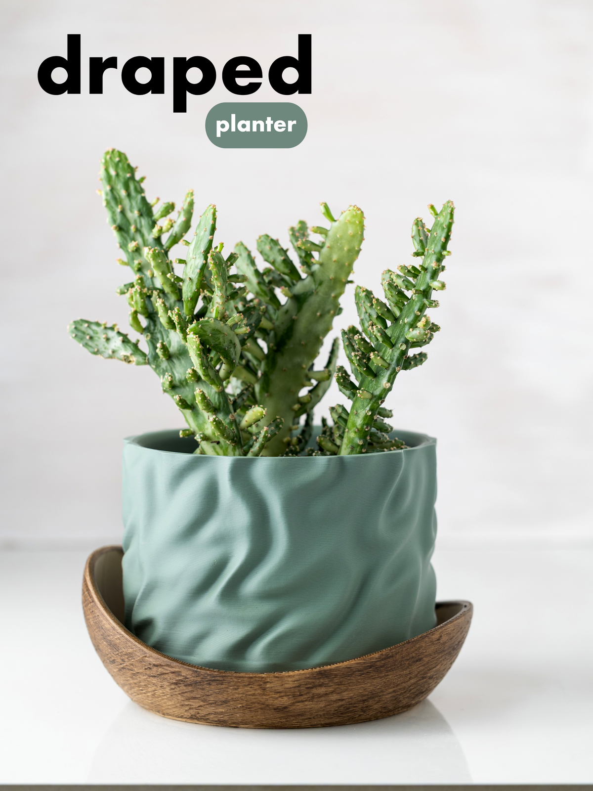 Draped over Wood Planter