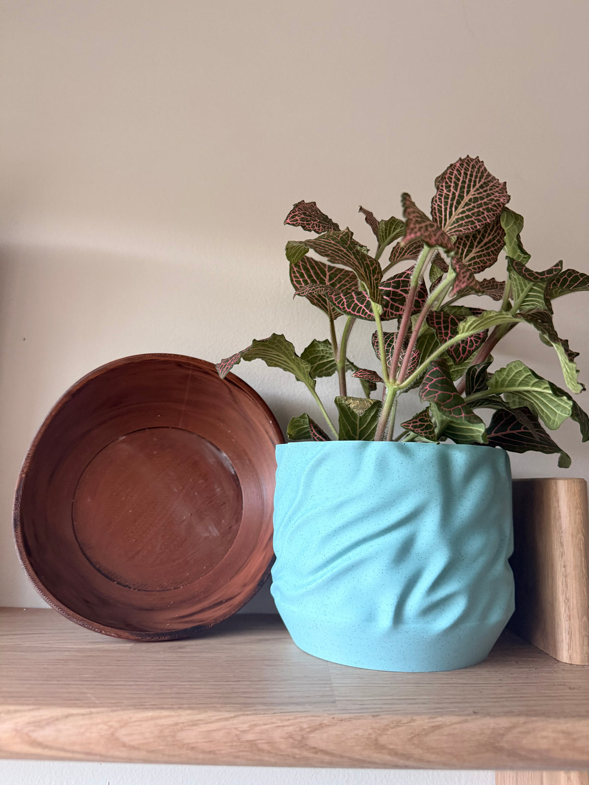 Draped over Wood Planter